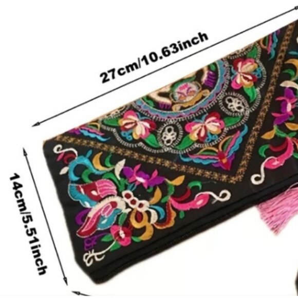 Exquisite Gesang Flower Embroidery Long Wallet - Picture 3 of 6
